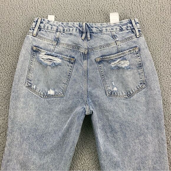 Good American Good Heritage Destroyed Straight Leg Relaxed Jeans  |  Size: 10/30 - Picture 6 of 14